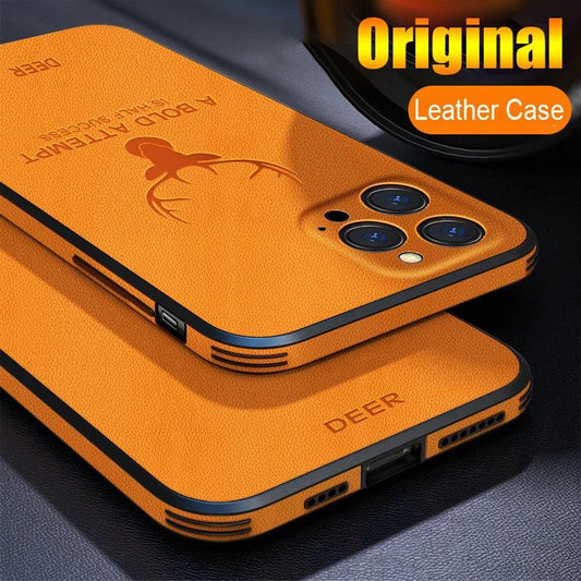 Leather Bumper iPhone Case with Deer Head Design