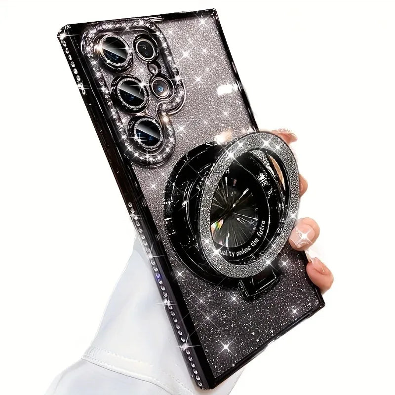 Samsung Diamond Glitter Magnetic Stand Shockproof Case