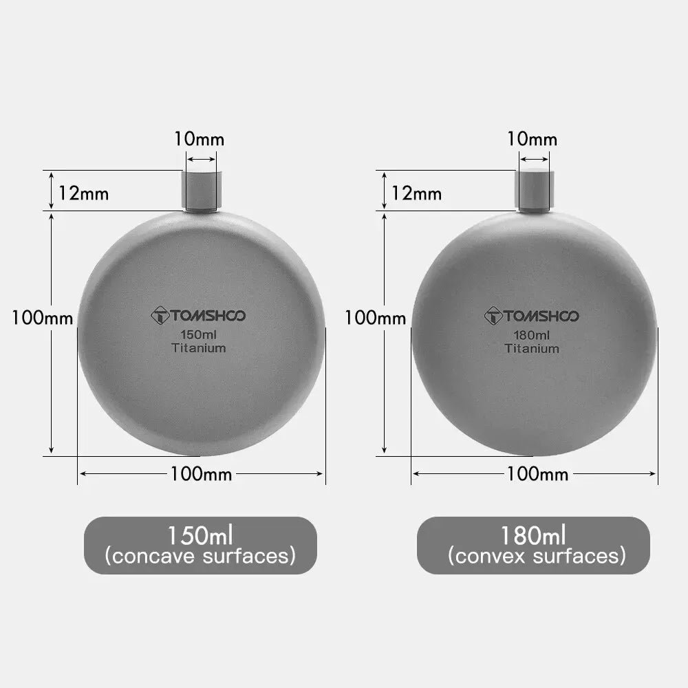 Tomshoo 150ml/180ml Titanium Flask with Funnel Alcohol Whisky Wine Flask for Outdoor Camping Hiking Backpacking Travel Picnic - Urbizia