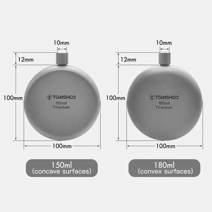 Tomshoo 150ml/180ml Titanium Flask with Funnel Alcohol Whisky Wine Flask for Outdoor Camping Hiking Backpacking Travel Picnic - Urbizia