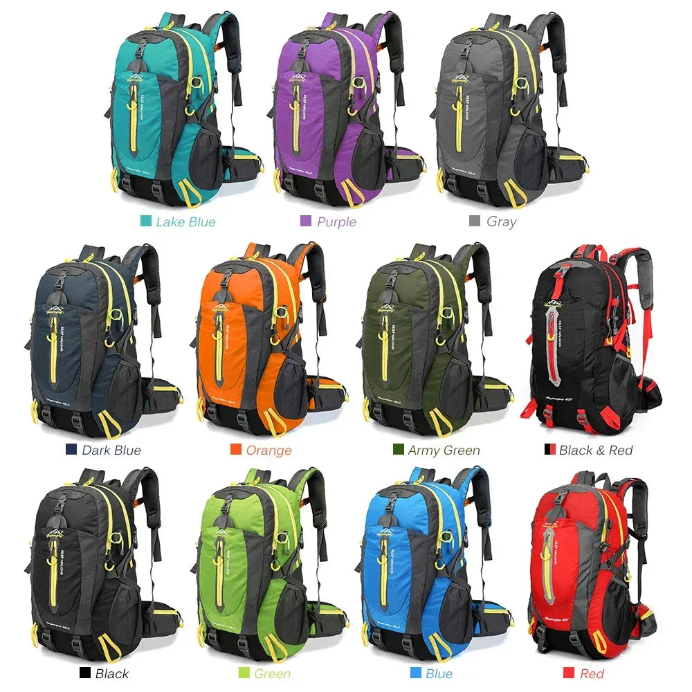 40L Water Resistant Travel Backpack Camping Hiking Laptop Daypack Trekking Climbing Back Bags For Men Women Hiking Supplies - Urbizia