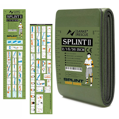 First Aid Splint 18-36" X 4.3"  Green-Gray Orange-Blue  Keep Bones in Position