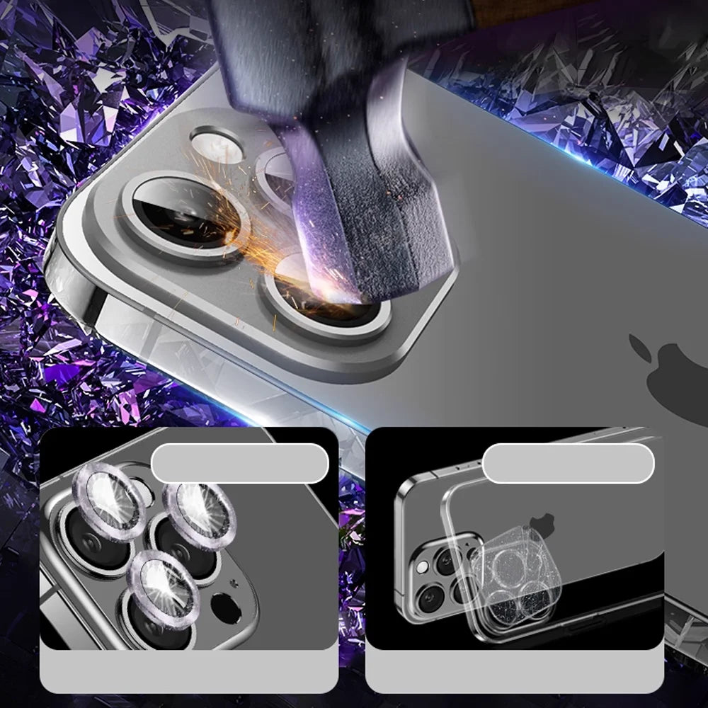 Metal Camera Lens Glass Protector For iPhone 11 12 13 14 15 Pro Max Mini 14Plus 15Plus Ultra High Definition Glass Back Lens