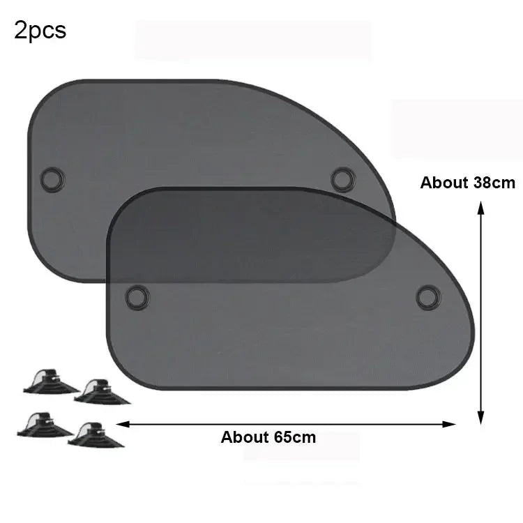 SEAMETAL Car Sun Shade Side Window Curtain Front Rear Window Sunshade Summer UV Blocking Suction Cup Car Sun Protection Curtains - Urbizia