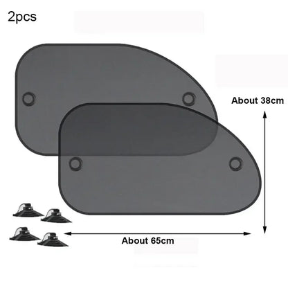 SEAMETAL Car Sun Shade Side Window Curtain Front Rear Window Sunshade Summer UV Blocking Suction Cup Car Sun Protection Curtains - Urbizia