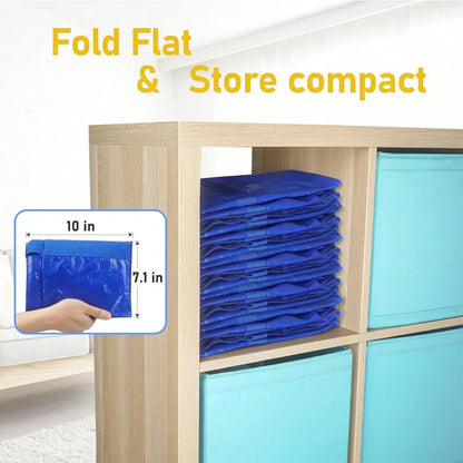 6 Pack Extra Large Moving Bags With Zippers & Carrying Handles, Heavy-Duty Storage Tote Moving Boxes For Space Saving