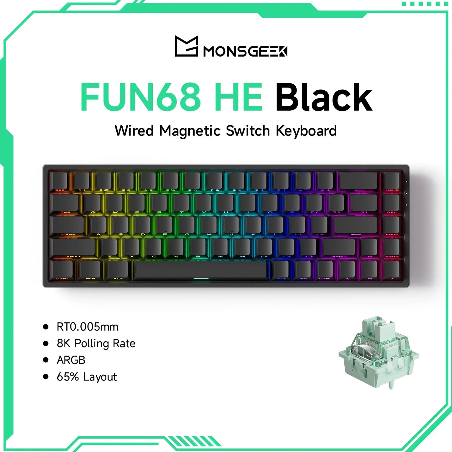 Akko MonsGeek FUN68 FUN60 PRO&MAX  HE Magnetic Keyboard 60% 65% Gaming Keyboards Rapid Trigger 8K Custom Keyboard Gamer Esports