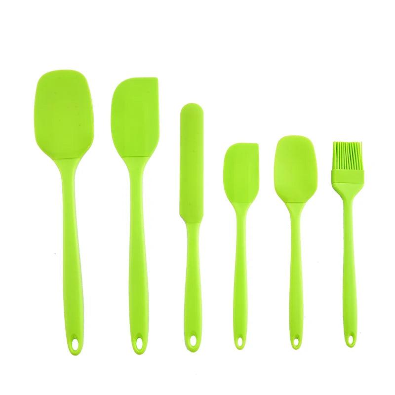 6-Piece Silicone Baking Tool Set – Spatula, Scraper, Oil Brush