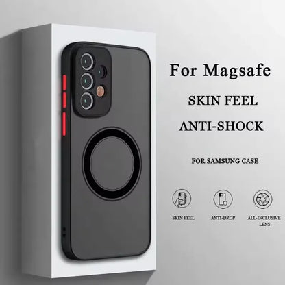 Luxury Magnetic Wireless Charge Case For Samsung A53 A54 A55 A52 A52S A35 A34 A33 A32 A14 A12 A13 A71 5G Shockproof Matte Cover