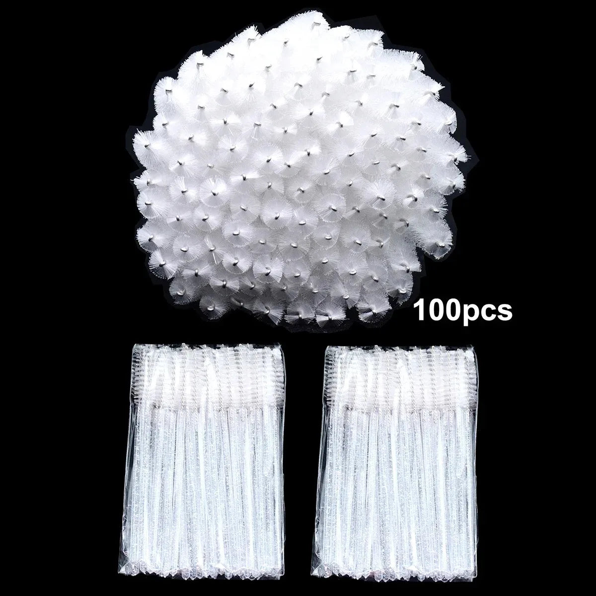 100pcs Disposable Eyelash Spoolie Brushes