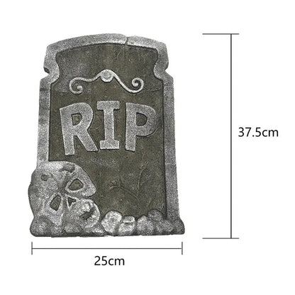 Halloween Foam Skeleton Tombstone – RIP Grave Bat Horror Props for Party & Haunted House