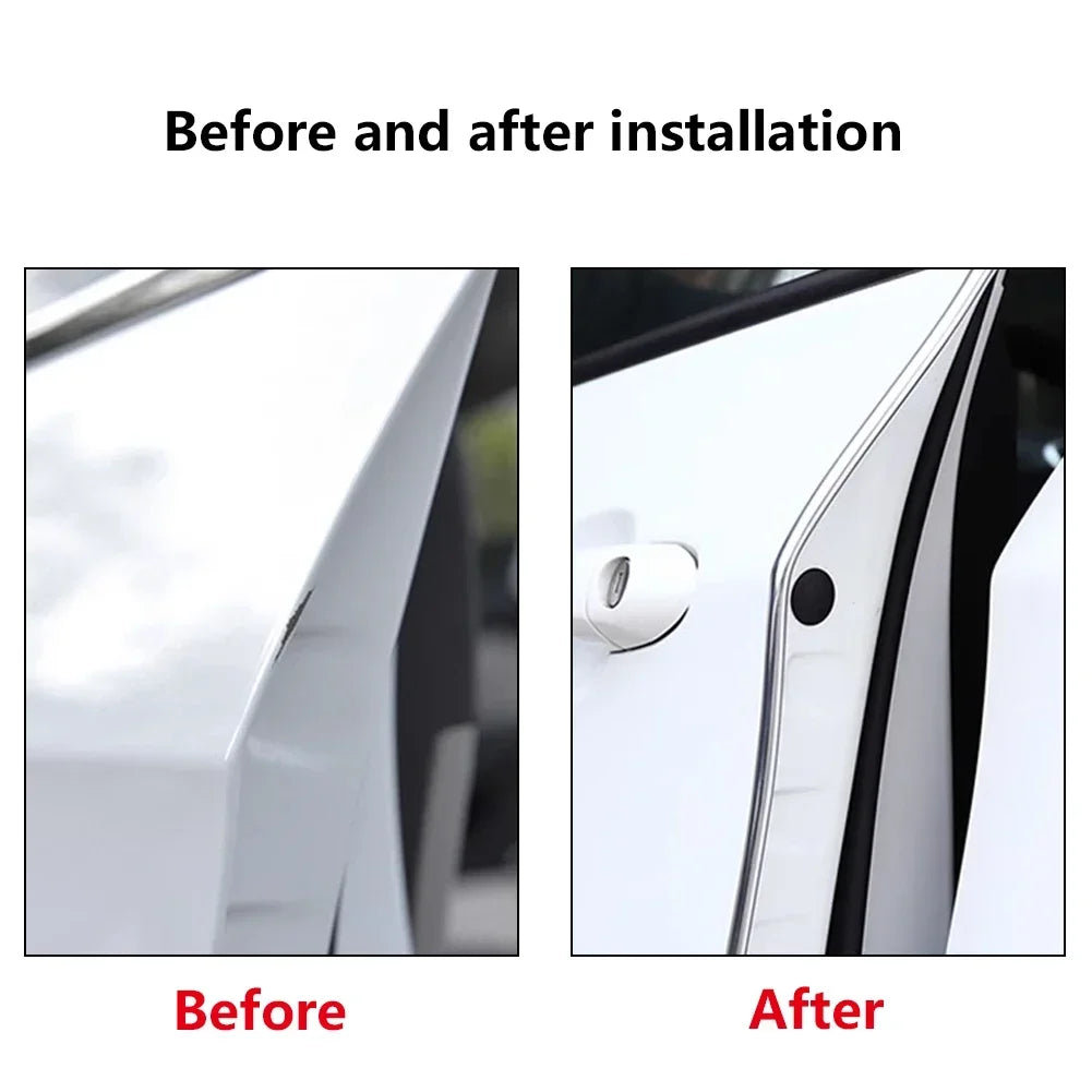 2/5/10M Chrome Car Door Edge Protection Strip Auto Door Anti Collision Strip Door Moldings Trim Adhesive Scratch Protector