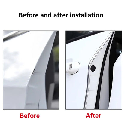2/5/10M Chrome Car Door Edge Protection Strip Auto Door Anti Collision Strip Door Moldings Trim Adhesive Scratch Protector