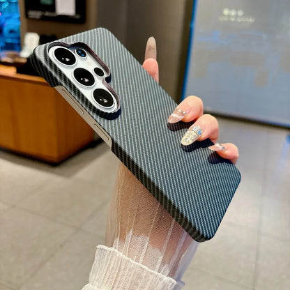 Half Frame Carbon Fiber Kevlar Magnetic for Magsafe Case for Samsung S26 S25 S24 S23 S22 Ultra Plus A16 A17 A55 A56 A57 Cover