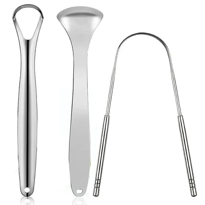 Premium Metal Tongue Scraper – 1 or 3 Pieces - Urbizia