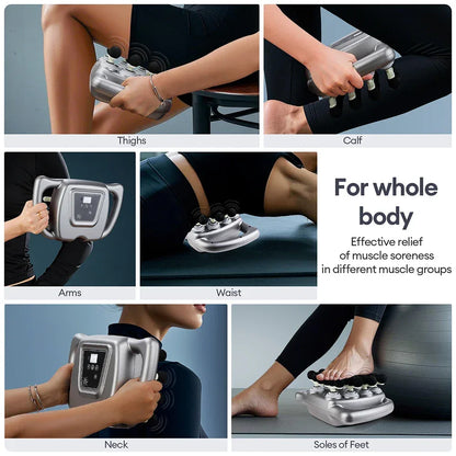 24-Head Fascia Gun 9 Modes High Frequency Vibration Body Massage Gun Back Neck Shoulder Waist Massager Muscle Masajeador