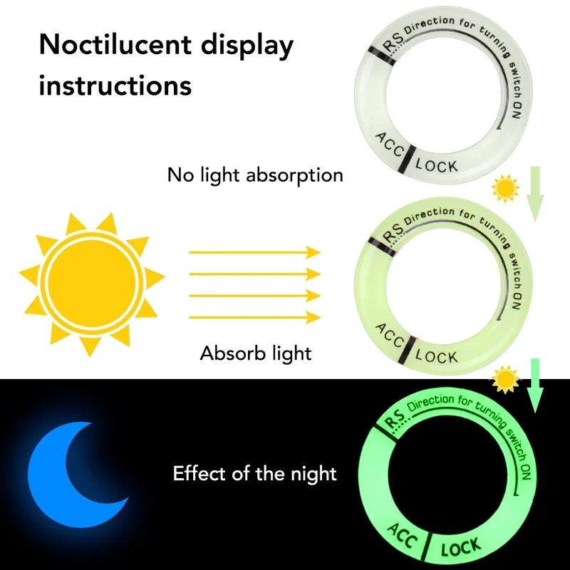 Night Luminous Car Ignition Key Ring Sticker