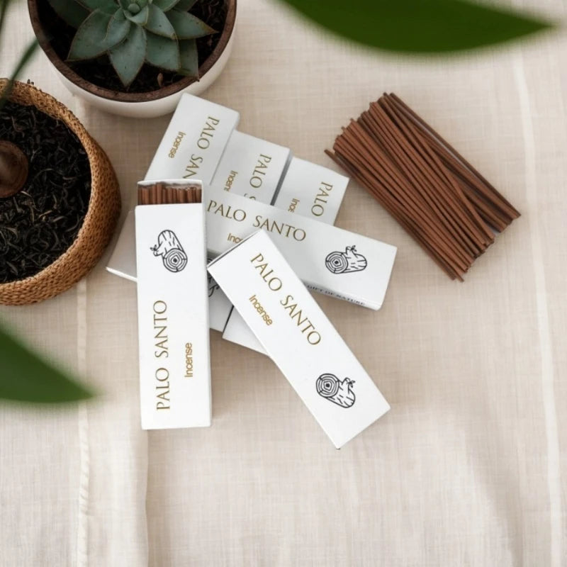 30 Sticks High-Grade Palo Santo Incense White Sage Cedar Coffee Home Fragrance Natural Aromatherapy Suitable for Yoga Meditation