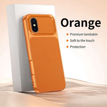 Funda Lychee Grain Phone Case for Apple iPhone XS Max X XR Simple Luxury Plating Faux Lambskin Soft Silicone Original Back Cover
