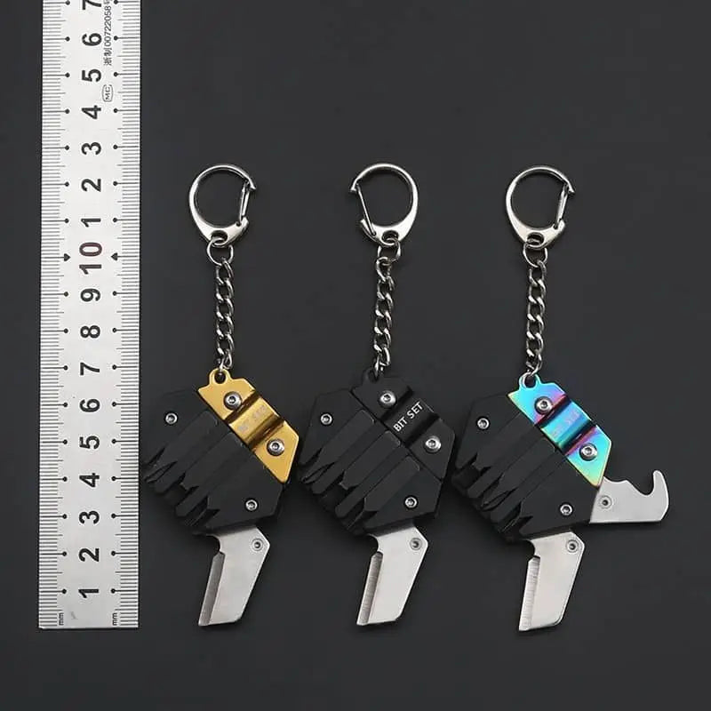 Multifunctional Hexagon Coin Outdoor EDC Tool Hexagon Folding Coin Knife Keychain Screwdriver Pocket Fold Mini coltello Gear Pee