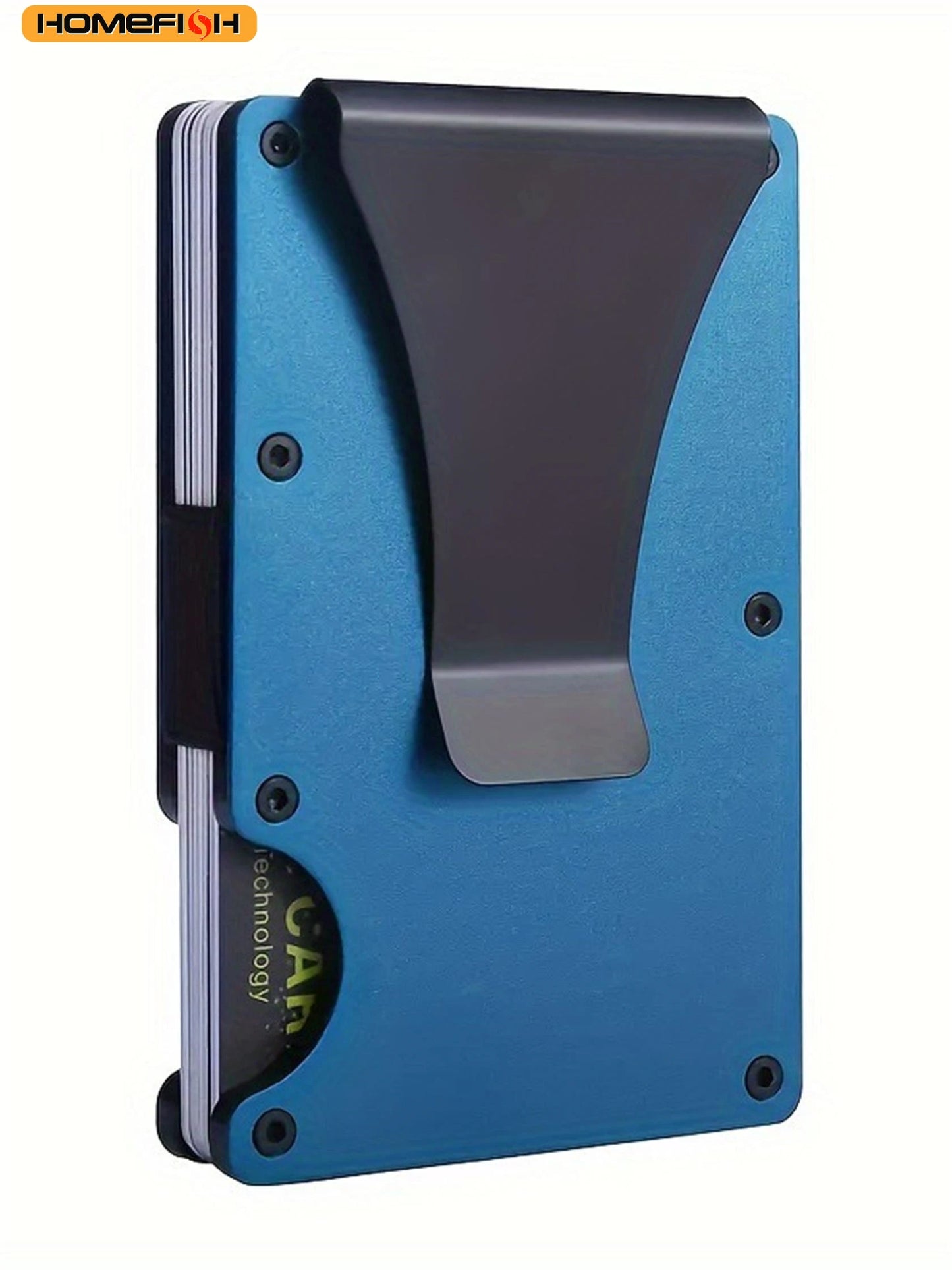 HOMEFISH Wallet For Men Minimalist Slim RFID Credit Card Holder & Money Clip Scratch Resistant Aluminum Card Holder Case