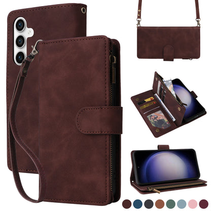 Zipper Crossbody Wallet Leather Case For Samsung Galaxy A56 A36 A26 A16 A06 A55 A35 A25 A07 A17 Flip Cover Multi-Functional Bags