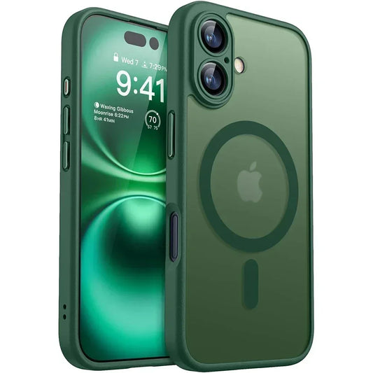 Magnetic Matte Translucent Armor Shockproof Case For iPhone 17 16 15 14 13 12 11 Pro Max Plus Magsafe Wireless Charge Cover2026