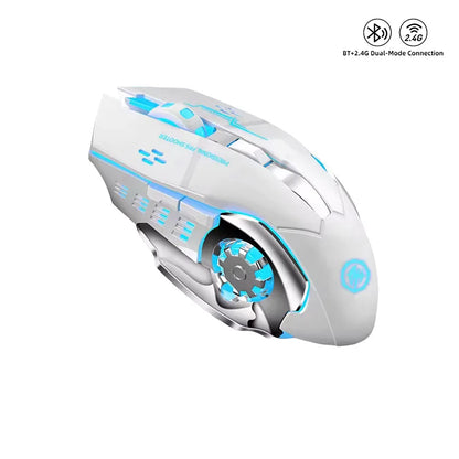 Rechargeable Wireless Gaming Mouse Silent Backlight E-Sports Bluetooth and 2.4G USB Mouse for Laptop Macbook PC Game Office