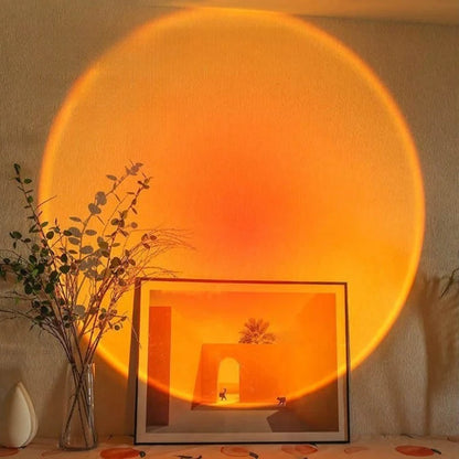 USB Sunset Lamp, Warm Ambiance Light Projector with Romantic Glow, Aesthetic Mood Lighting for Bedroom Living Room Home Decor