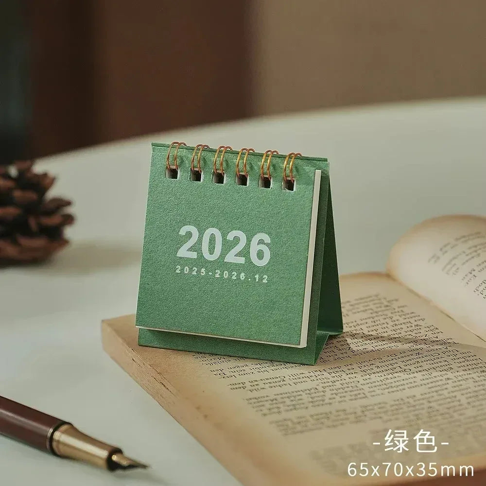 2026 Mini Simple Desk Calendar - Creative Spiral-Bound Calendar for Desktop Decoration & Office Stationery - Urbizia