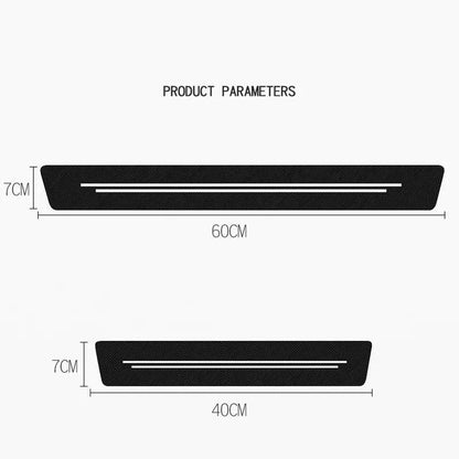 Carbon Fiber Car Door Sill Protection Strip – 4-Pack