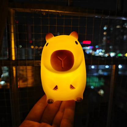 Cute Pet Capybara Night Light Cartoon Silicone Creative Bedside Sleep Night Lamp For Room Decor Birthday gift clearance sale - Urbizia