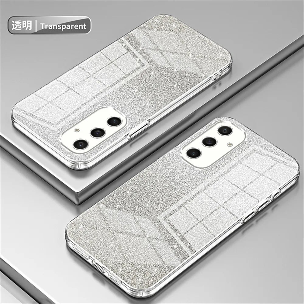 FLYKYLIN Luxury Gradient Glitter Bling Plating Case For Samsung Galaxy S24 S23 S21 Fe S22 Plus Ultra 5G Soft Silicone Back Cover