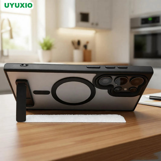 UYUXIO Magnetic Stand Phone Case for Samsung Galaxy S26 A05 A06 A16 A26 A35 A36 A55 A56 S25 S23 S22 Ultra Cover with Kickstand