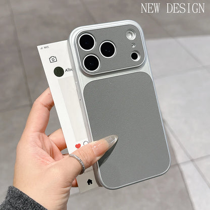 Luxury Matte Leather Texture Phone Case For iPhone 17 16 15 14 13 Pro Max 16 Plus 17Pro Air Camera Protection Shockproof Cover