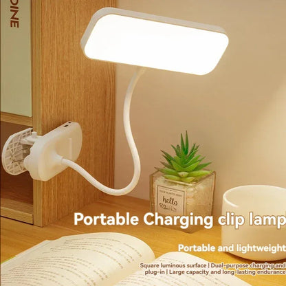 Clip-on LED USB charging desk lamp for college students, dormitory desk and bedroom reading lamp, suitable for office, study, be - Urbizia