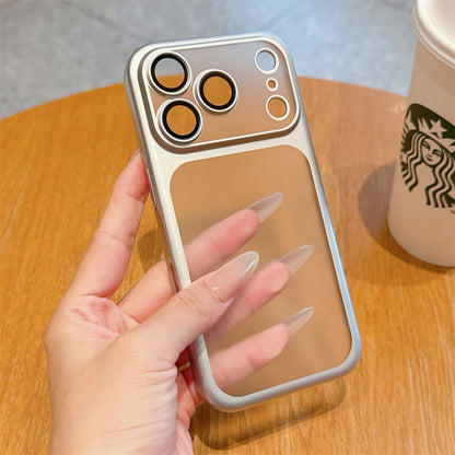 Luxury Frosted Transparent Matte Phone Case For iPhone 16 15 17 18 Pro Max Air 14 13 12 11 Metallic Color Frame Protection Cover