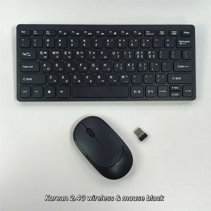 Korean 2.4G Wireless Keyboard and Mouse/Keyboard only Protable Mini Keyboard Mouse Combo Set For Notebook Laptop Desktop PC