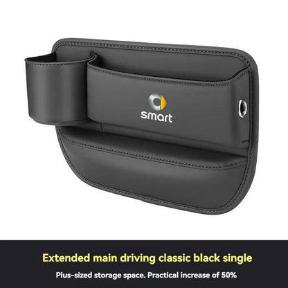 Leather Car Seat Gap Organizer Filler Side Storage Pocket With Cup Holder with logo For smart fortwo forfour 453 451 450 Car