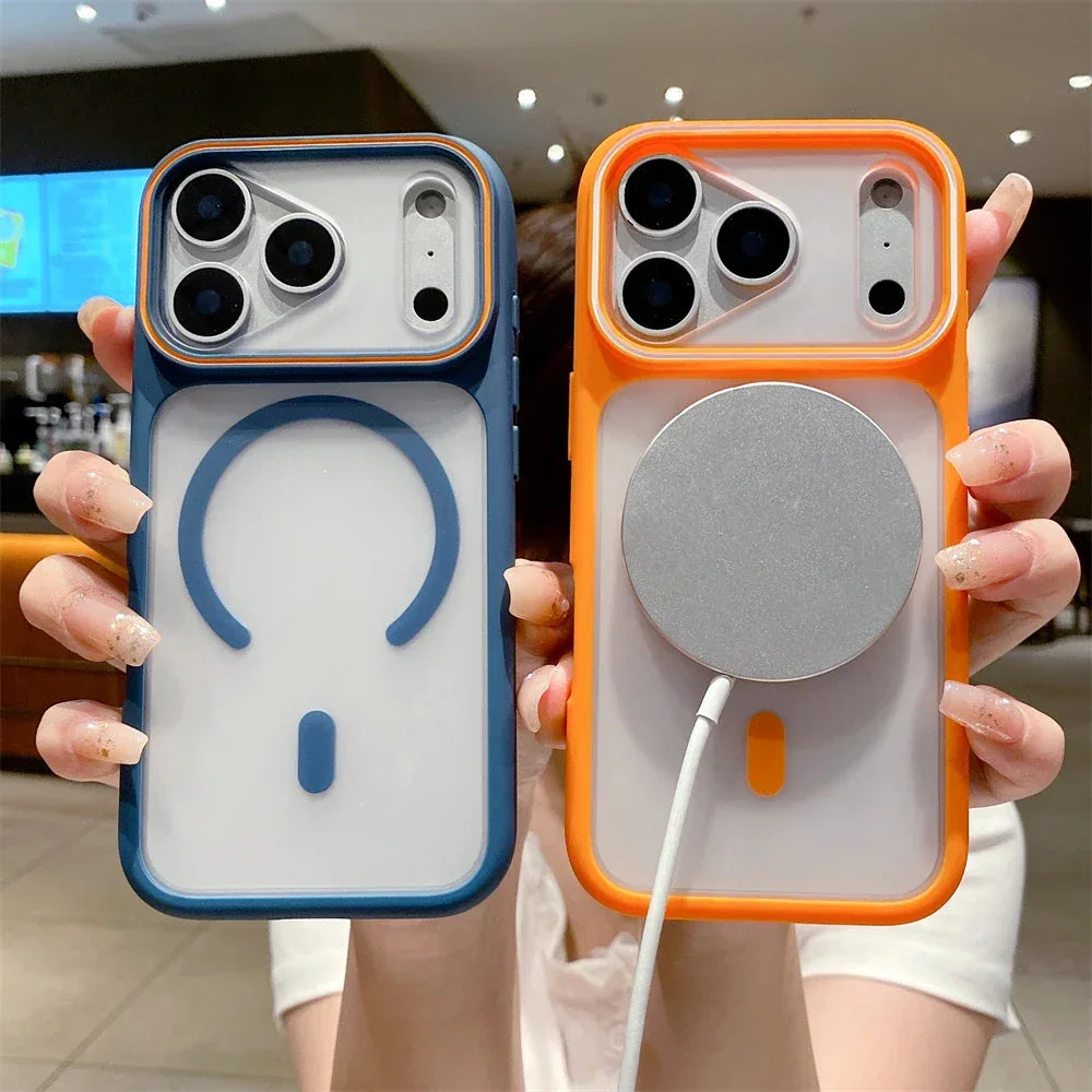 Luxury Transparent for Magsafe TPU Magnetic Case for iPhone 17 16 15 14 13 12 11 Pro Max Plus Air Wireless Charging Back Cover