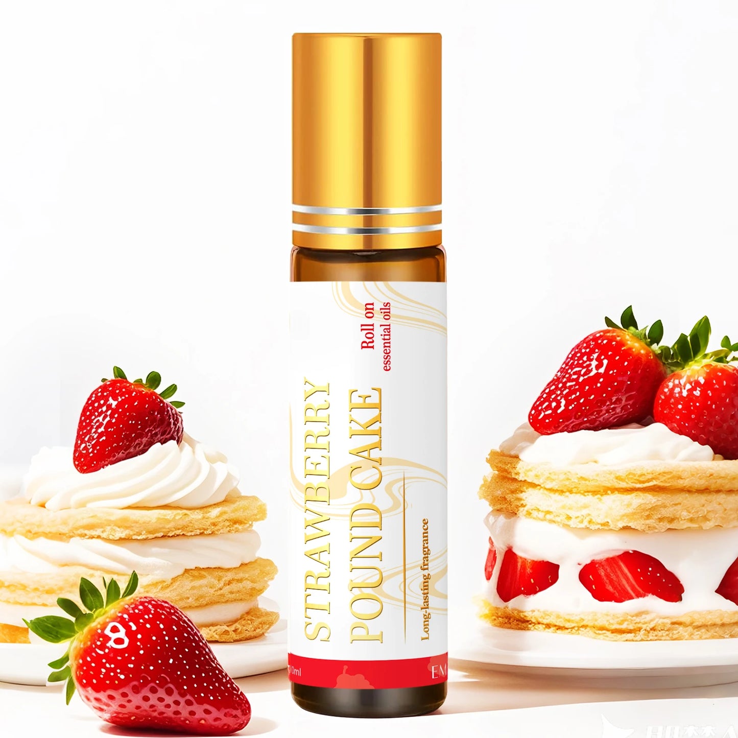 10ml Strawberry Pound Cake Essential Oil Rollerball Natural Fragrance Mini Holiday Gifts