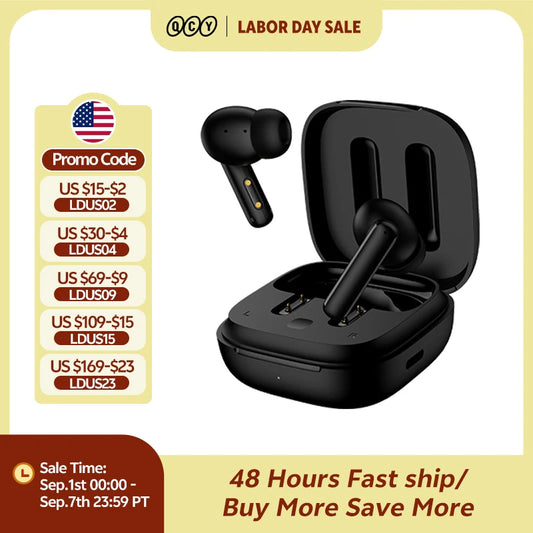QCY T13 ANC Wireless Earphones Bluetooth 5.3 TWS ANC Noise Cancellation Headphone 4 Mics ENC Headset In-Ear Handfree Earbuds
