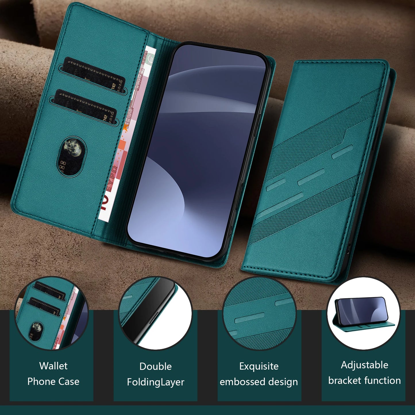 Magnetic Leather Wallet Case for Samsung Galaxy S26 S25 S24 S23 S22 S21 S20 Ultra Plus FE Phone Flip Cover Bussiness Card Holder
