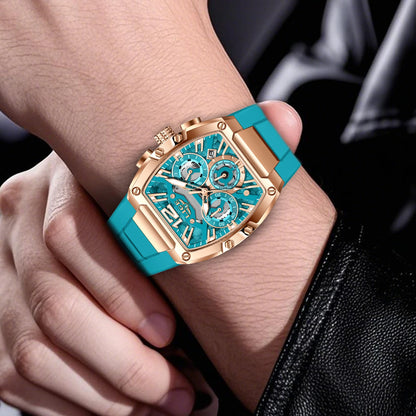 LIGE Original Brand Fashion Mens Watches Sport Military Chronograph Calendar Silicone Strap Quartz Wristwatch Relogio Masculino