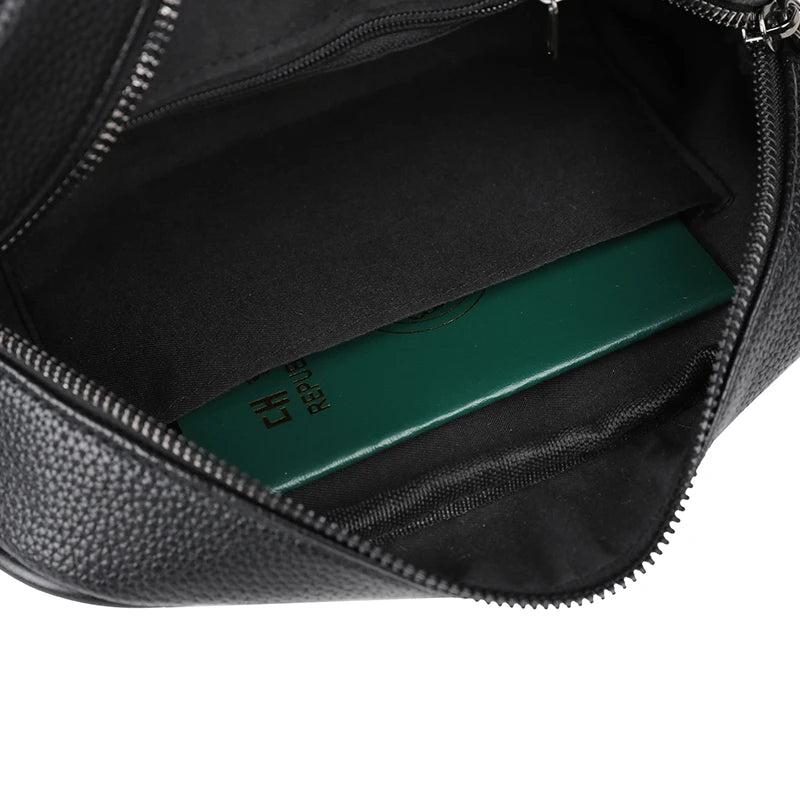 Fashion Casual Men's Bag Handbag High Quality PU Leather Clutch Bags Money Purse For Men Wasit Strap Man Pouch Card Holder Bolsa