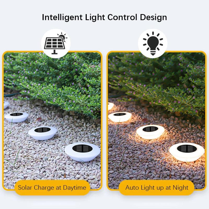 1/4Pack Solar Ground Lights,14LED Waterproof Outdoor Landscape Light, LED Lawn Lamp, for Garden Pathway Yard Deck Camping Decor