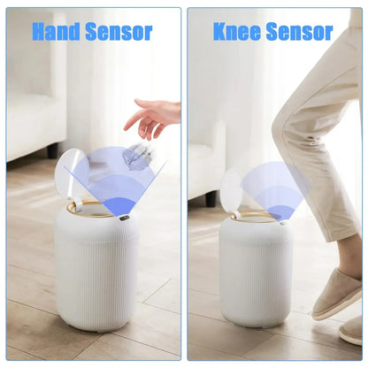Automatic Trash Can with Lid, Small Plastic Smart Trash Can, Motion Sensor Trash Can for Bedroom, Bathroom, Kitchen, Office - Urbizia