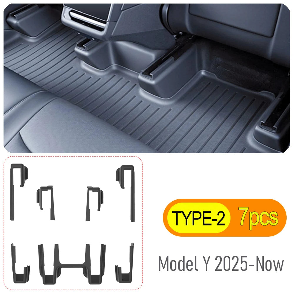 For Tesla Model Y Juniper 2025 2026 Under Seat Corner Guard Seat Slide Rail Protector Cover Anti-Kick Decor Flocking Accessories