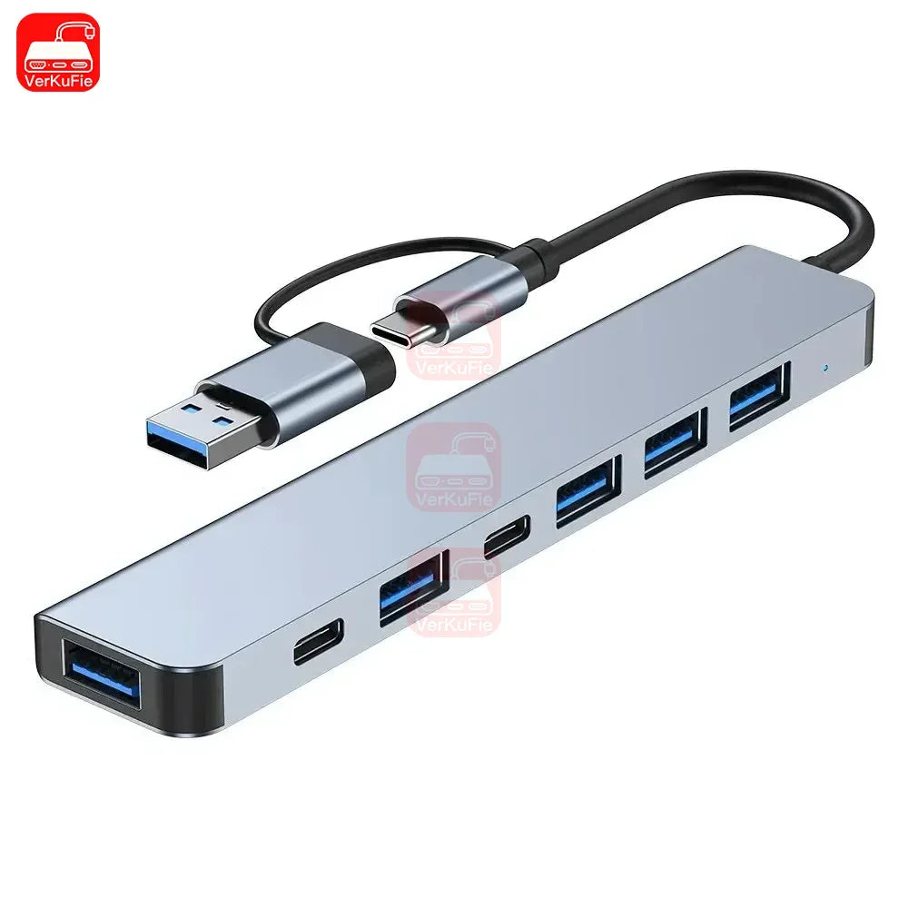 8-in-1 USB-C Hub Adapter with Card Reader
