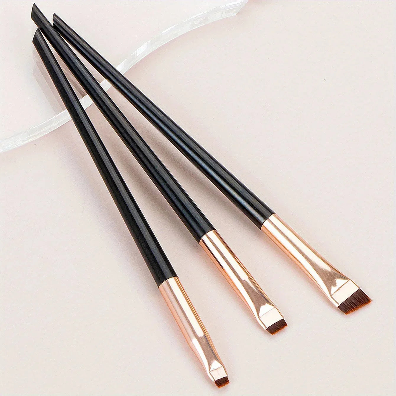 3Pcs Precision Eyeliner & Eyebrow Brush Set